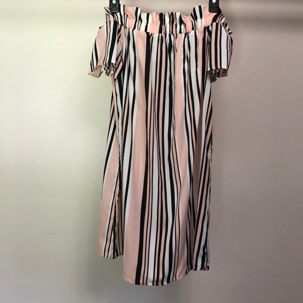 Add to a bundle!! Striped off the shoulder dress